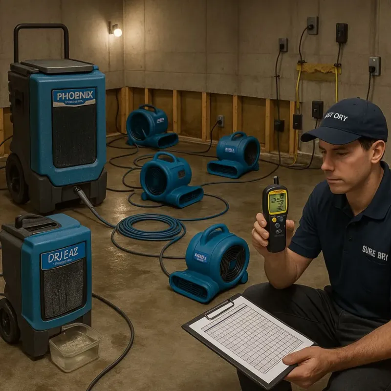 Structural Drying and Dehumidification process in Young Harris, GA